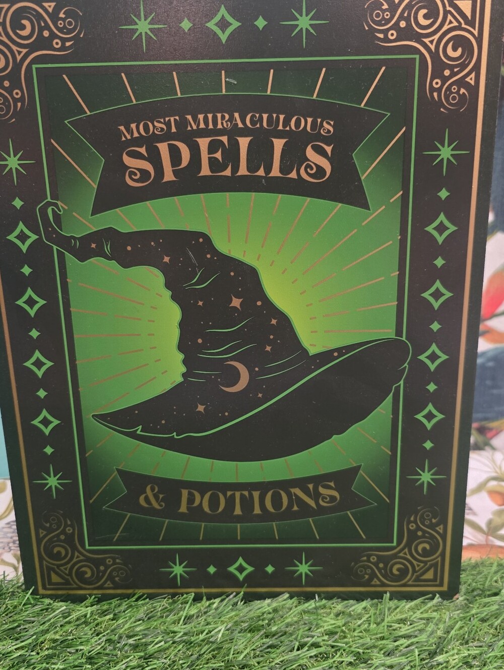 Spooky Halloween Spells & Potions Wall Art - Book Curio Shelf